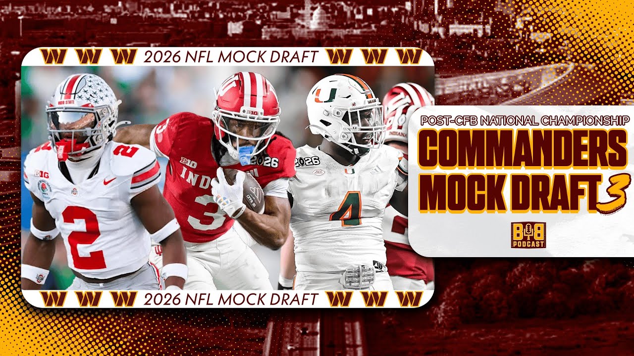 COMMANDERS MOCK DRAFT 3.0! 🚨 Post–CFB National Championship w/ TRADES! | BIB Draft HQ COMMANDERS MOCK DRAFT 3.0! 🚨 Post–CFB National Championship w/ TRADES! | BIB Draft HQ