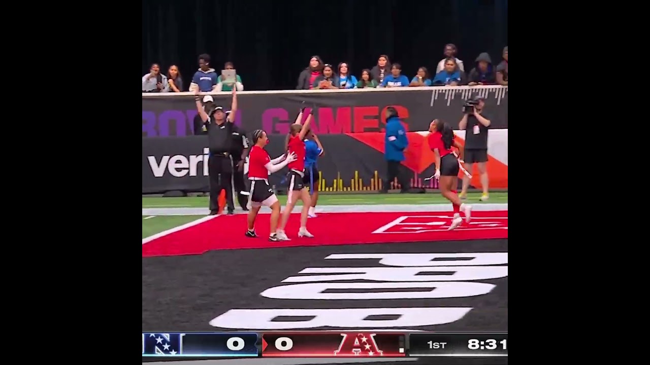 An early lead for the AFC in the Girls NFL Flag Showcase ๐ An early lead for the AFC in the Girls NFL Flag Showcase ๐