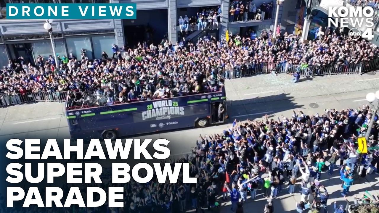 DRONE VIDEO: One million Seahawks fans celebrate Super Bowl LX win with team in downtown Seattle Vlog DRONE VIDEO: One million Seahawks fans celebrate Super Bowl LX win with team in downtown Seattle Vlog