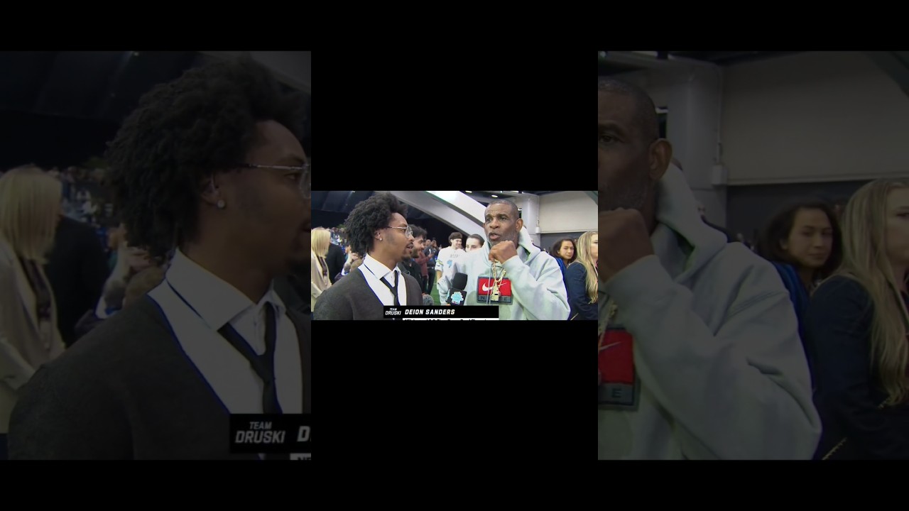 #primetime Dion Sanders digs into #comedian Druski #nfl Flag #football #primetime Dion Sanders digs into #comedian Druski #nfl Flag #football