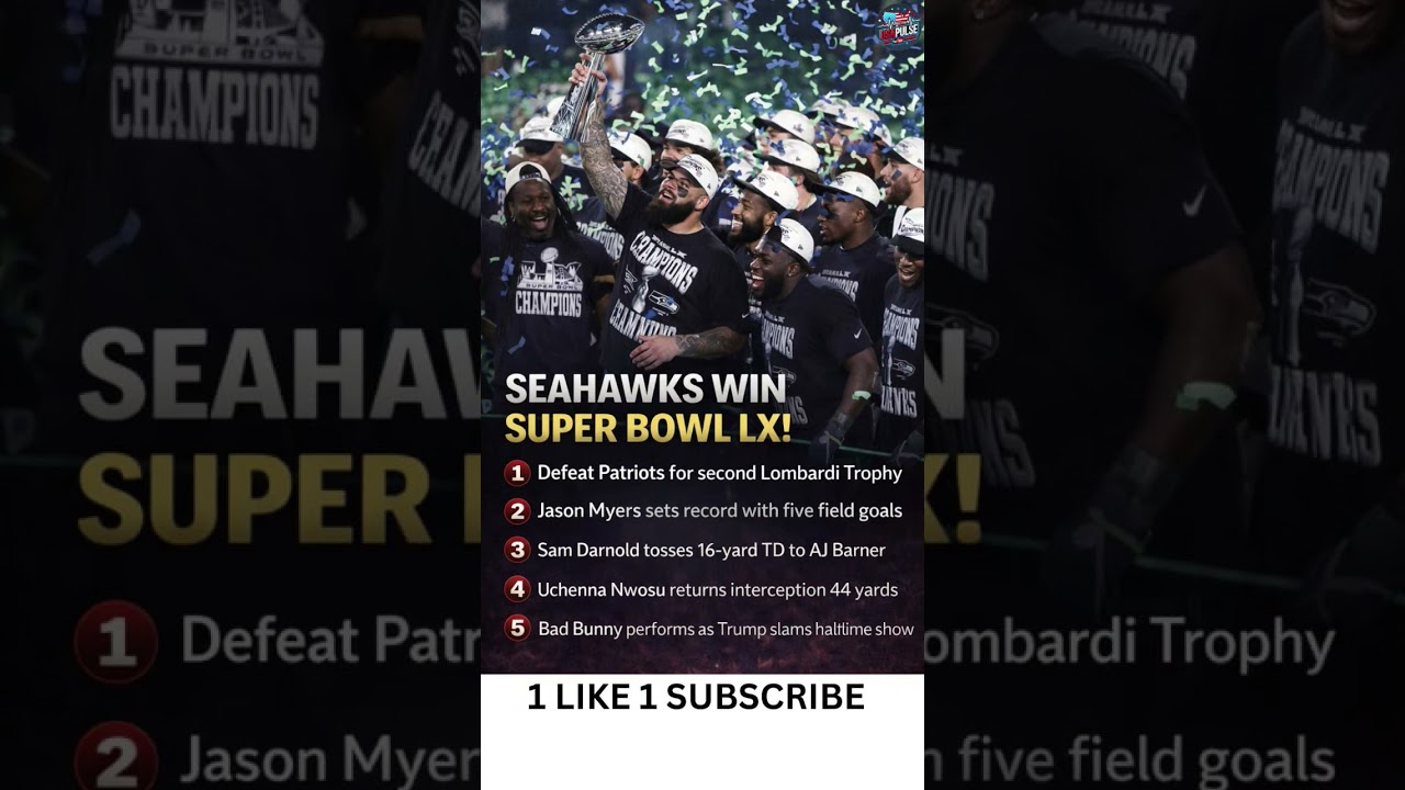 Seattle Seahawks Win Super Bowl LX | Record Night Stuns Patriots#usapulses Vlog Seattle Seahawks Win Super Bowl LX | Record Night Stuns Patriots#usapulses Vlog