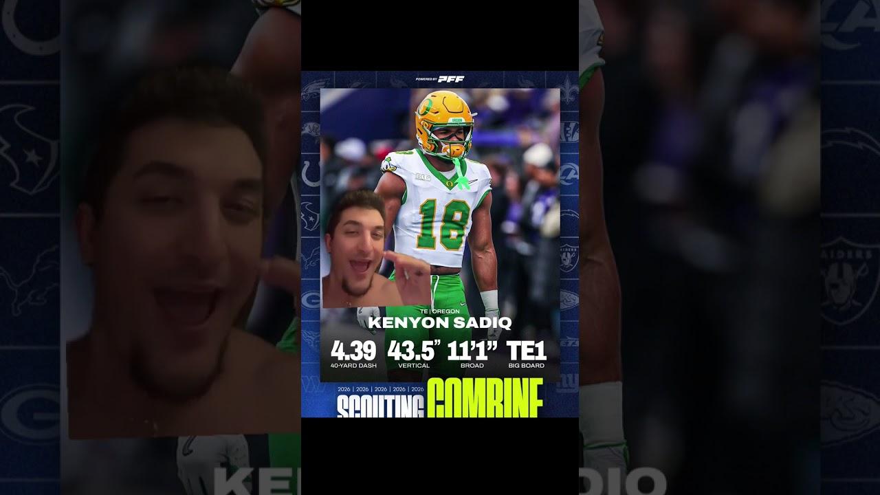 TE1 Just Locked In? Kenyon Sadiq 4.39 Speed #NFLDraft #CFB #Oregon #shorts #trending #nflcombine TE1 Just Locked In? Kenyon Sadiq 4.39 Speed #NFLDraft #CFB #Oregon #shorts #trending #nflcombine