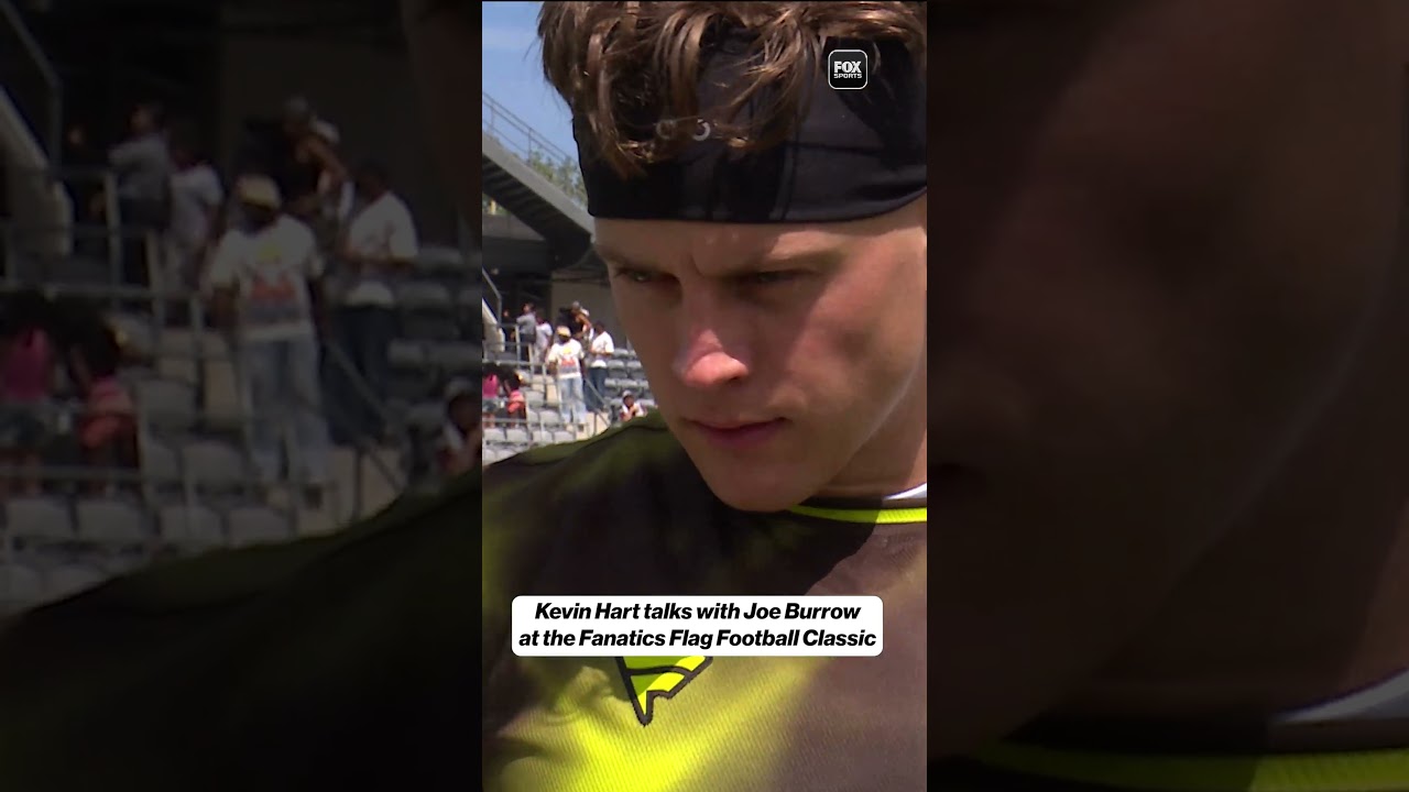 Kevin Hart caught up with Joe Burrow before the Fanatics Flag Football Classic ๐๏ธ #flagfootball #NFL Kevin Hart caught up with Joe Burrow before the Fanatics Flag Football Classic ๐๏ธ #flagfootball #NFL