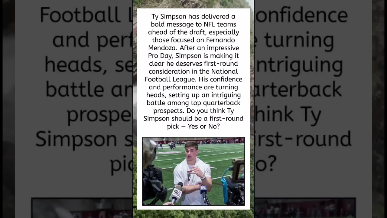 Ty Simpson Sends Strong Warning Ahead Of NFL Draft ππ₯ Ty Simpson Sends Strong Warning Ahead Of NFL Draft ππ₯