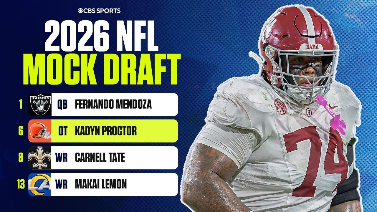 3-ROUND 2026 NFL Mock Draft: Browns draft Kadyn Proctor to fill LT position, Saints get Carnell Tate 3-ROUND 2026 NFL Mock Draft: Browns draft Kadyn Proctor to fill LT position, Saints get Carnell Tate