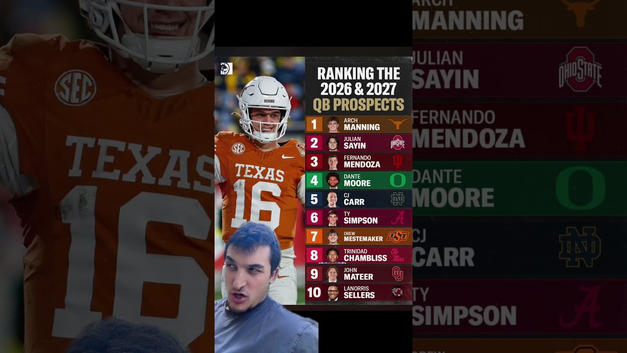 Arch Manning the Top QB Prospect for 2026 2027 NFL Draft Rankings #nfldraft