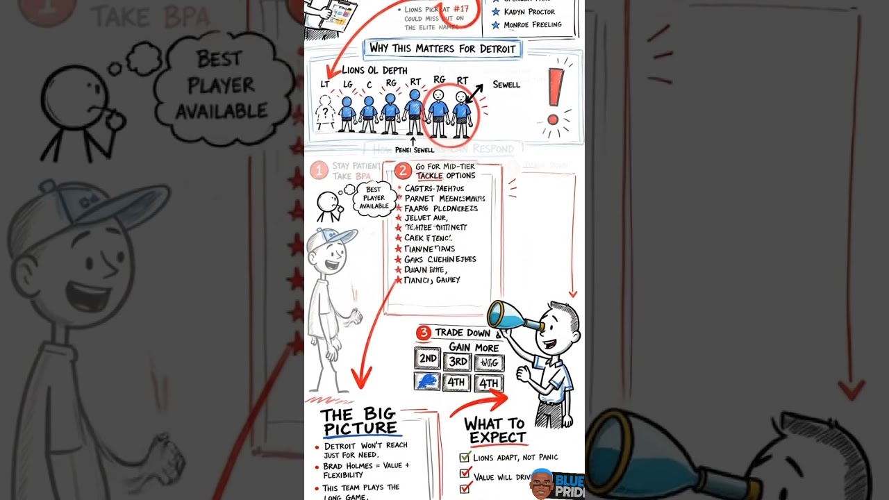 Detroit Lions Draft Rumor 🚨 Early OT Run Could Change Everything | NFL Draft 2026 #shorts #nfldraft