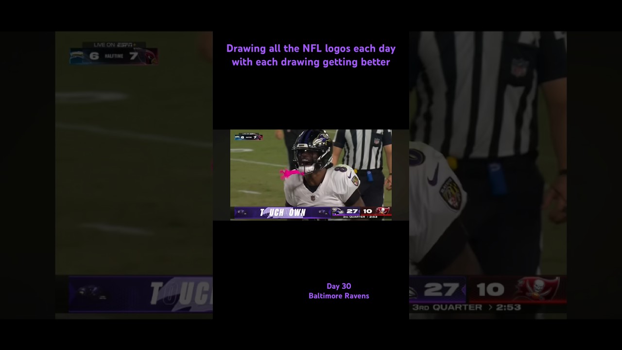 Drawing NFL day30 #flagfootball#football#NFL#tombrady #drawing #logo#dailyshorts#ravens#superbowl