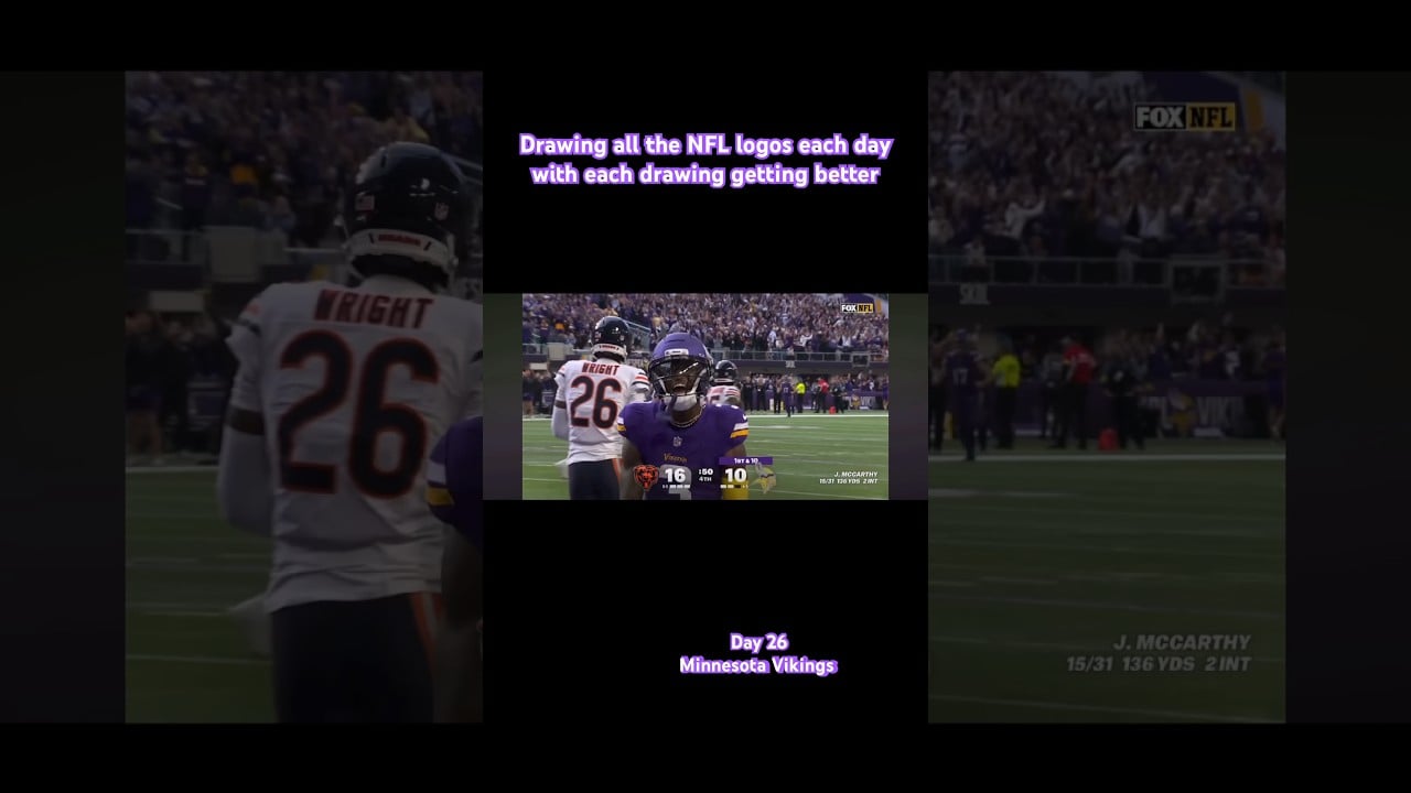 Drawing NFL26#flagfootball#football #NFL#tombrady #drawing #logo#dailyshorts#nfl  #minnesotavikings