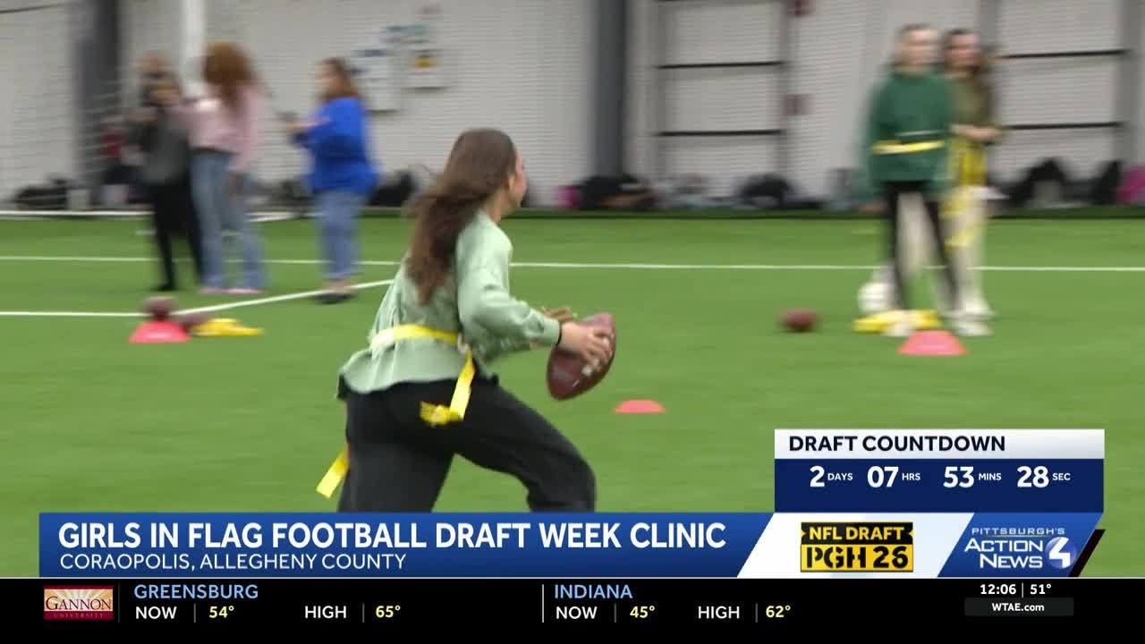 Hundreds of girls come together for NFL flag football clinic and CPR event