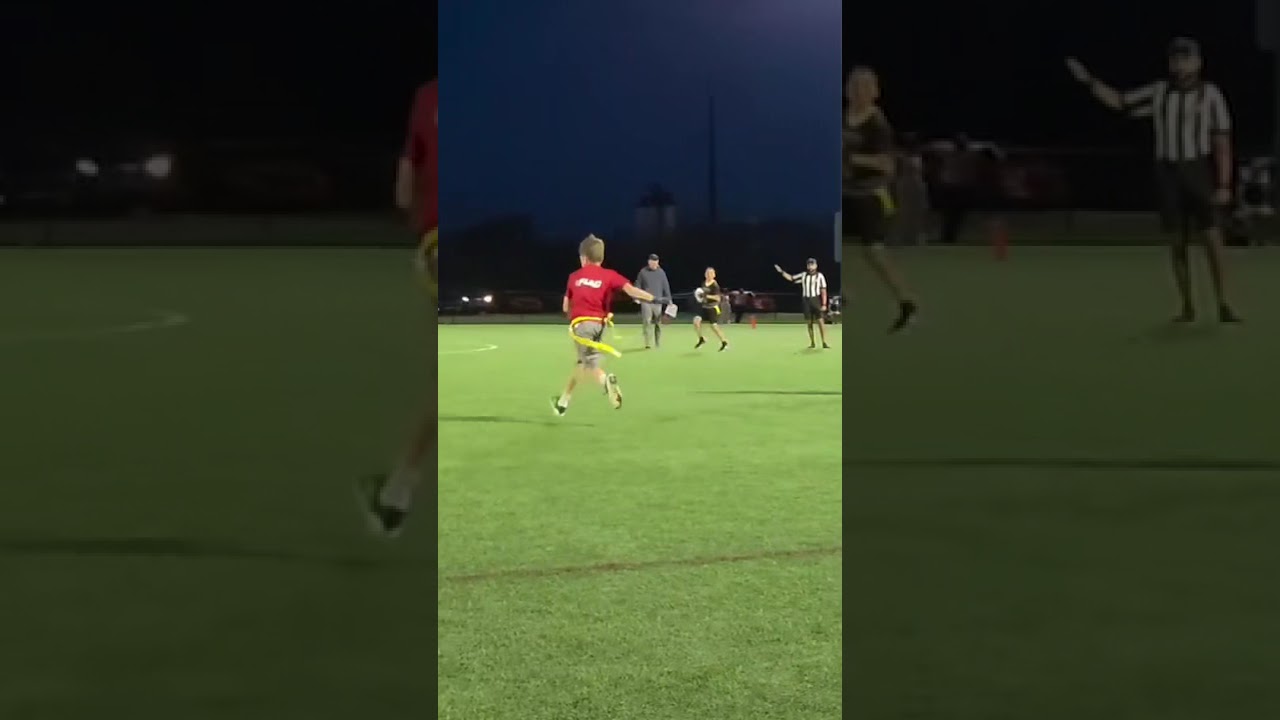 Look at my friends tuff td in flag football #nfl #flagfootball #nflflag #flagstuff #flagandanthem