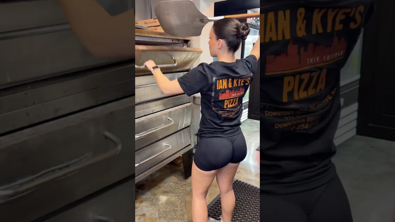 Pizza girl burning an turning these pies left and right. Thin is in only at lan and Kye’s