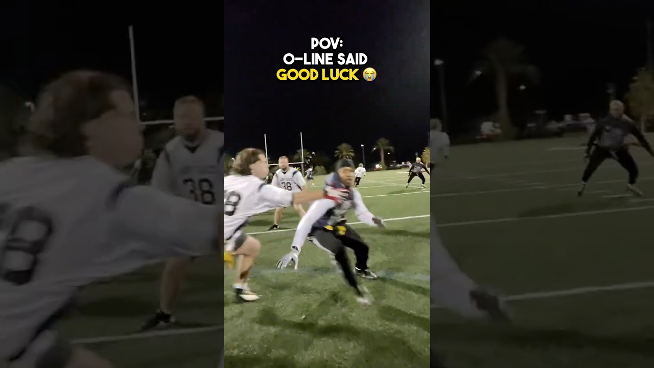 POV: Your line says ‘good luck’ 😭 #nflflag #flagfootball #ot7 #nflflagfootball #37ufootball