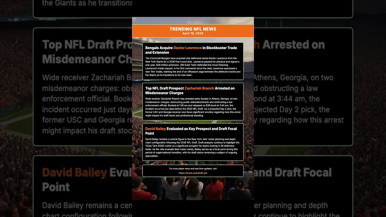 #🔥 Trending NFL News for April 19, 2026