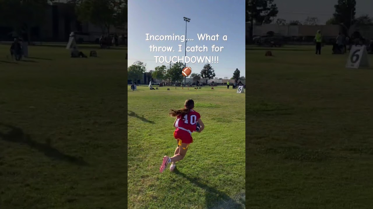 What a throw from my QB!!! I catch for TOUCHDOWN!!! 🏈 #flagfootball #nflflag #shorts