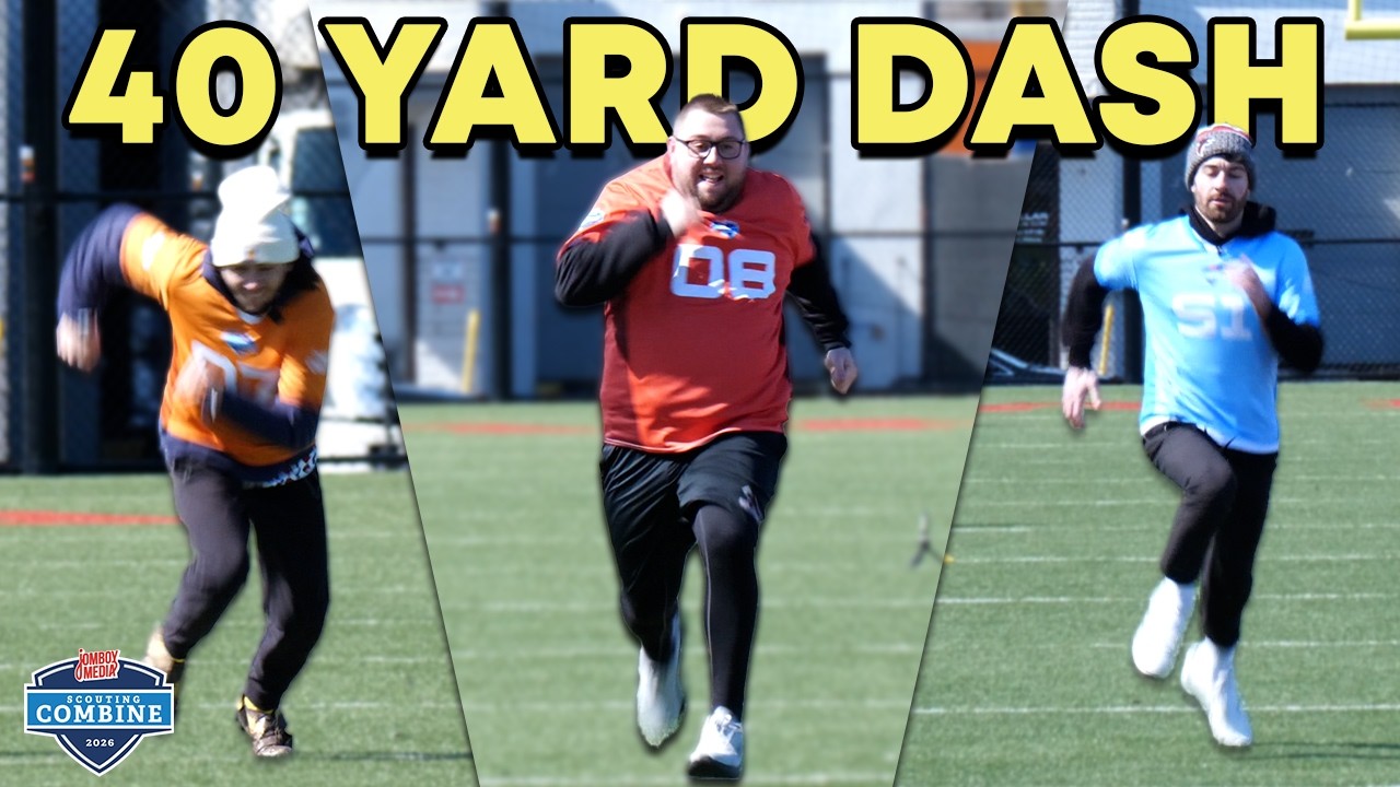 Who can run the fastest 40-Yard Dash?! (Jomboy Media Scouting Combine 2026) Who can run the fastest 40-Yard Dash?! (Jomboy Media Scouting Combine 2026)