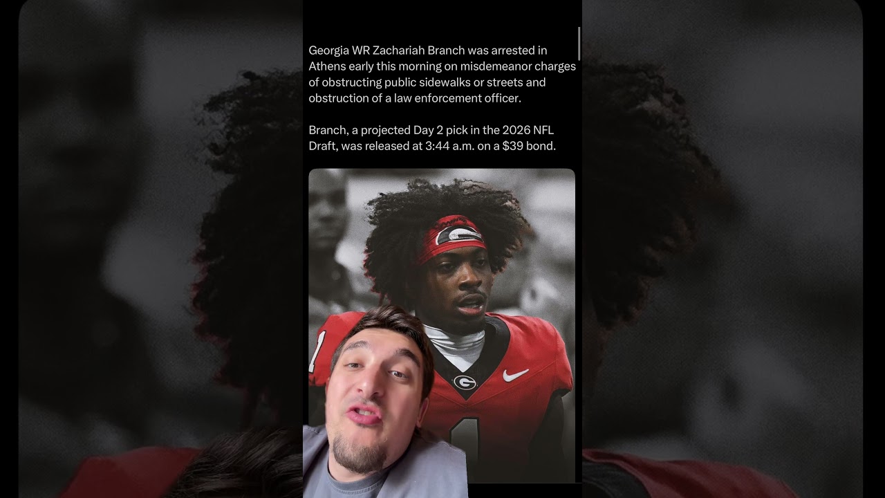Zachariah Branch Arrested Before NFL Draft #NFL #CFB #NFLDraft #Georgia #sports #football