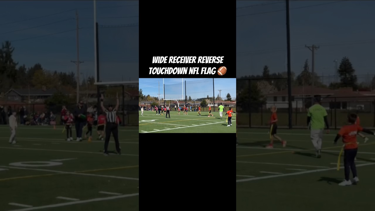 Zander runs touchdown on wide receiver end around play #nflflag #flagfootball #nflfootball